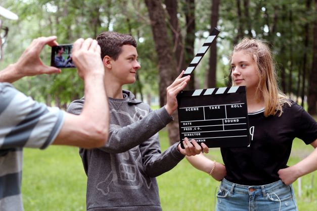Young drama students