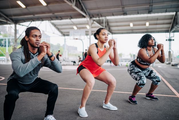 People exercising